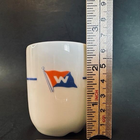 Porsgrund Porcelain Norway 65, Mini Expresso Coffee Cup/Mug White Nautical Flag - Picture 8 of 16